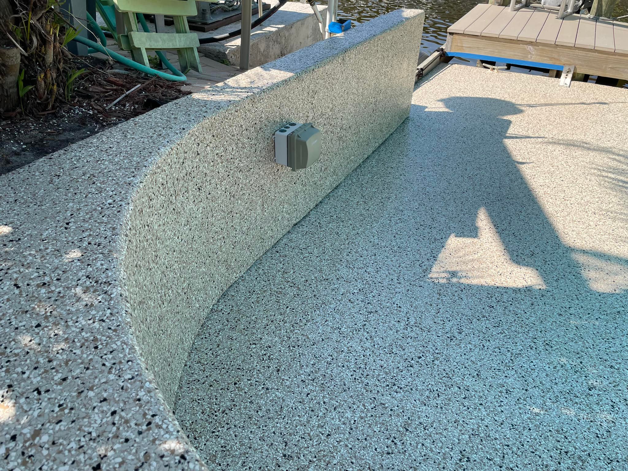 Seawall and dock area flake coating by ICF
